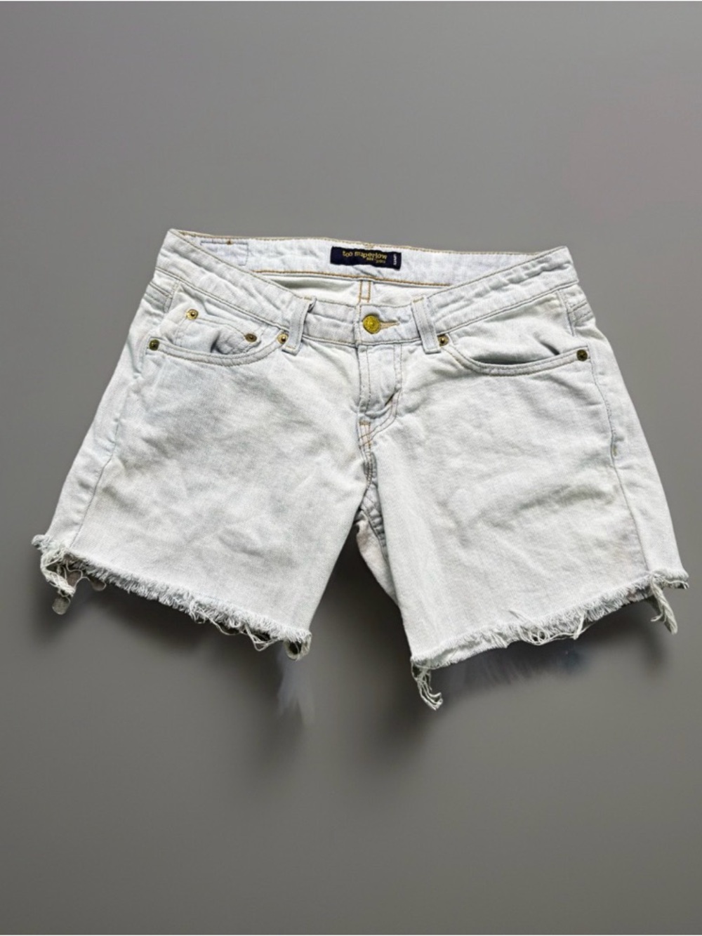 Levi's 524 Too Superlow Denim Shorts Size 1 Short Y2K Light Wash Cutoff Vintage